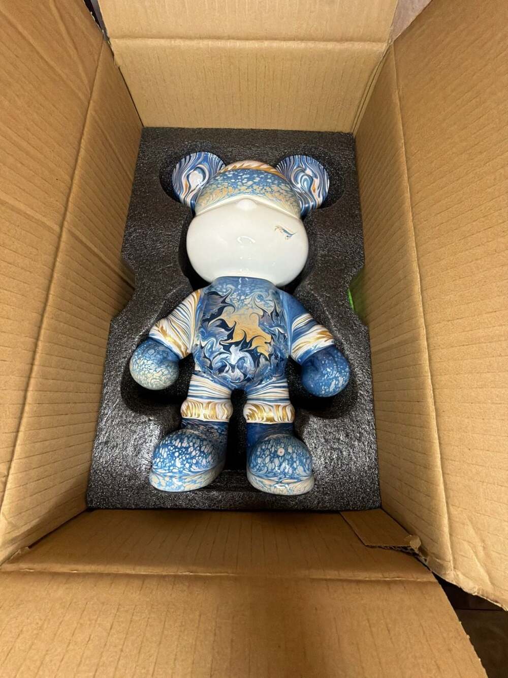 Nebula Whirl Fluid Bear Figurine Art Sculpture Coin Bank